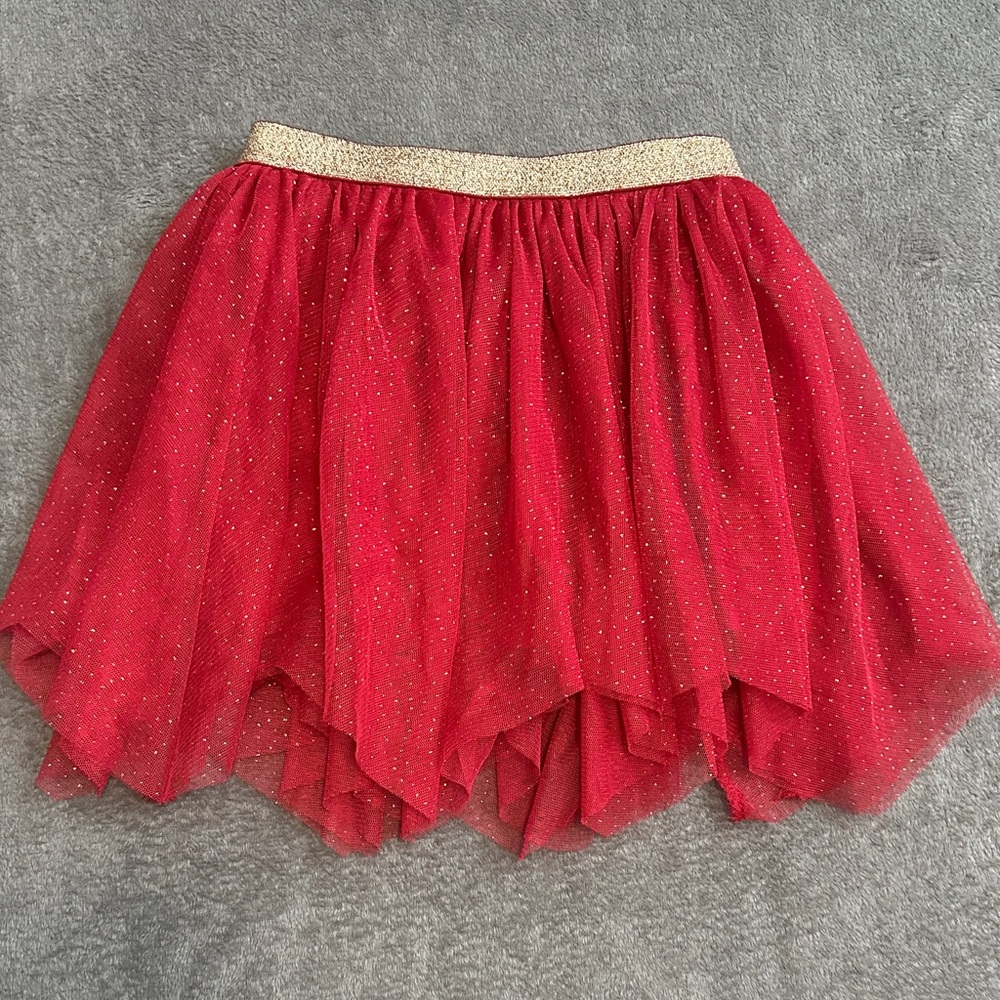 Tommy Bahama Red Tulle Skirt with Gold Waistband | skirt 5-6 yrs old